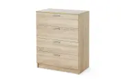 Комод напольный Hoff Лунд, 70х90х40 см, для гостиной, матовый фасад, 4 ящика, ЛДСП, цвет дуб сонома