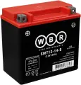 Аккумулятор WBR SMT 12-14-B для мототехники (12В, 14Ач/ стартерный ток 200А) YTX14H-BS, YTX16-BS , YB16B-A