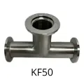 Тройник с фланцами KF50, вакуумный, равный, модель KF50TE, MKV-10311-KF50 Yunmu Tech