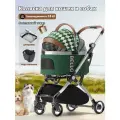 Коляска для собак прогулочная bello, Коляска для кошек, нагрузка до 15 кг, складной, съемный, зеленый