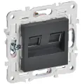 SKANDY Розетка компьютерная двойная RJ45 кат.5E SK-K03T титан IEK IEK SK-K20-1-K48