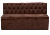 Скамья прямая Ницца, BUDUNOV GROUP, ТК Коричневая, диван с каретной стяжкой, скамья с ящиком для хранения, 150х59х80 см