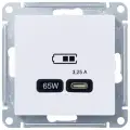 Розетка USB Systeme Electric (schneider Electric) SCHNEIDER ELECTRIC ATLASDESIGN тип-C 65W, механизм, Белый, ATN000127