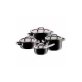 Набор посуды WMF Fusiontec Functional Black, с крышками, подходит для всех типов плит, сталь по технологии Fusiontec