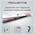 Выпрямитель для волос Rowenta Volumizer SF4655F0 с 8 режимами, встроенной щеткой для укладки, керамическими плавающими пластинами, белый/розовый