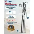 Фреза концевая двухзаходная XCAN, 6х25х50 мм, спиральная, двухзаходная, серебристый цвет, для дерева и пластика