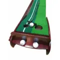 Набор Мини Гольф дорожка 3 метра, база из дерева с барьером и треком для возврата мяча,клюшка-паттер, 3 мяча