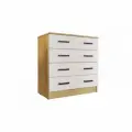 Комод К800 с 4мя ящиками 80х44x83 см Дуб Вотан/Белый гладкий