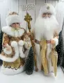 Новогодние фигурки Деда Мороза 50см и Снегурочки 40см под елку, музыкальные