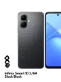 Смартфон Infinix Smart 10 3/64GB, Ростест, Sleek Black, Черный
