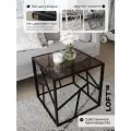 Стол LOFT18 КУБ, журнальный, стеклянный, металлический, черный, 50 см x 50 см