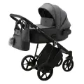 Коляска универсальная Adamex Porto TIP 2 в 1, PO-PS35 - Темно-серый, темно-серая экокожа
