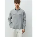 Рубашки Maison David 2024-595 нейтральный серый, Размер S