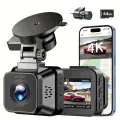 Двойной видеорегистратор для автомобилей, 4K Full UHD передняя и задняя камеры 1080P с бесплатной картой памяти 64 ГБ