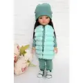 Комплект одежды и обуви для кукол Paola Reina 32-34 см (спорт. костюм+жилет+шапка+кеды), светло-зеленый, бирюзовый