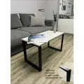 Журнальный столик на металлическом каркасе (средний, Бетон светлый)