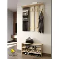 Обувница и вешалка настенная с зеркалом в прихожую комплект
