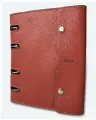 Тетрадь на кольцах со сменным блоком А5 кожа натуральная Zem орхид (коралловый) KAZA