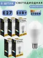 Лампа светодиодная Feron LB-100 Шар E27 25W 175-265V 2700K 25790 5шт