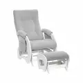 Кресло-глайдер для мамы + пуф (комплект для кормления и релакса) Milli Ария Дуб молочный/V51 Light Grey