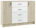 Комод Сонома/Белый СКМ 1200.1, в современном стиле, (Сонома/Белый)