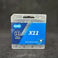 Цепь велосипедная KMC X11 Silver-Black, 11 скоростей, 114 звеньев, с замочком MissingLink 11R/CL555R в комплекте
