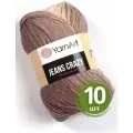 Пряжа YarnArt Jeans Crazy (Джинс Крейзи) - 10 мотков 8201 Коричневый принт, 55% хлопок, 45% полиакрил, 50 г 160 м