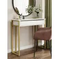 Туалетный столик с ящиком косметический консоль золотой/белый