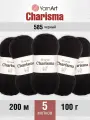 Пряжа для вязания YarnArt 'Charisma' 100г, 200м (75% шерсть, 25% акрил) (585 черный), 5 мотков