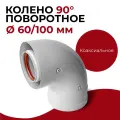 Колено коаксиальное отвод 90 градусов 60/100 мм поворотное Прок