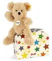 Мягкая игрушка Steiff Fynn Teddy Bear in Suitcase beige (Штайф Мишка Тедди Финн с чемоданом бежевый 23 см)