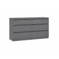 Комод для одежды большой с ящиками, 130х40х71 см, ЛДСП, серый, Гуд Лакк Кастор