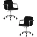 Dobrin Офисное кресло для персонала TERRY (черный велюр (MJ9-101))(2 шт/уп)