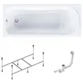 Ванна акриловая AM.PM Sense 170x70, комплект 3в1: с каркасом и сливом-переливом хром, литьевой акрил, вакуумная формовка
