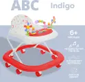 Ходунки музыкальные INDIGO ABC, с подсветкой, 8 колес, красный