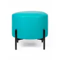 Пуфик круглый на металлических ножках голубой