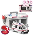Гараж Скорая помощь с рацией и металлической машинкой: свет, звук