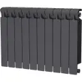 Радиатор биметаллический Rifar Monolit 500 10 секций, нижнее левое подключение, титан