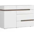 Коллекция Ультра Комод комбинированный Белый/Белый глянец (для одежды, под телевизор, с ящиками, большой, с полками)