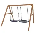 Детские деревянные качели National Tree Company с двумя гнездами 100 см, уличные подвесные качели для дачи