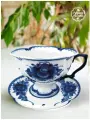 Чайная пара Яна, 200 мл. Объединение Гжель. Авторская роспись. Фарфор.
