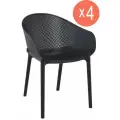 Комплект из 4 кресел садовых Siesta Contract Sky, цвет черный