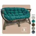 Садовый Диван / Диван для сада с мягкой велюровой подушкой зеленого цвета