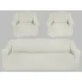 Чехол на трехместный диван и два кресла без оборки, цвет Кремовый