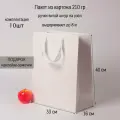 Пакет 33х40х16 белый лента картон VIP - 10шт.