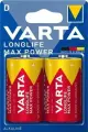 LR20 Батарейка VARTA LongLife Max Power Alkaline D, 2 шт.