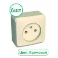 Розетка Schneider Electric Этюд кремовая для открытой проводки (комплект из 6 шт)