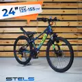 Велосипед подростковый 24 STELS Navigator 400 MD 12, синий/салатовый, на рост 125-155см, горный городской,