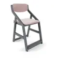 Стул детский регулируемый по высоте для школьника Робин WOOD Серый с чехлом Розовый