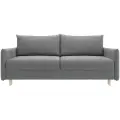 Диван-кровать раскладной прямой на ножках Сканди в гостиную, пантограф, двуспальный, велюр, серый, 212х96х90